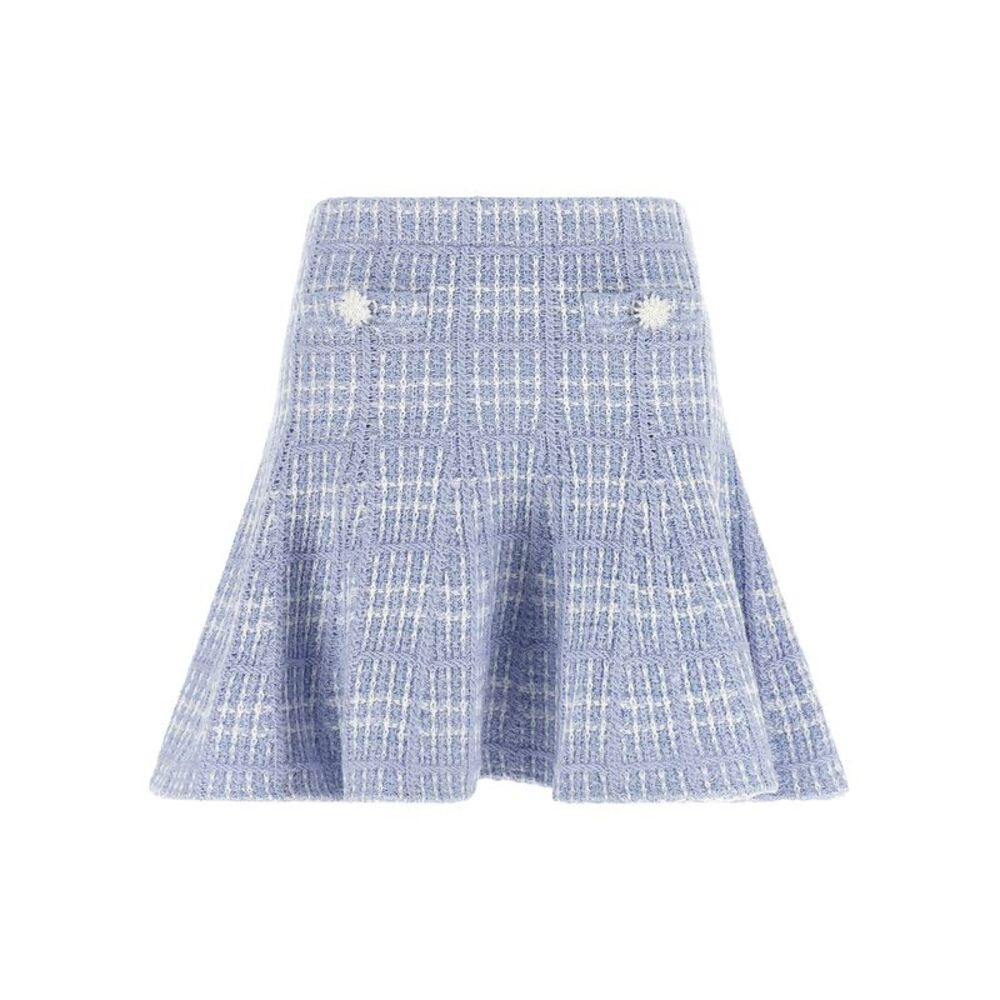 Self Portrait Women Check Knit Skirt